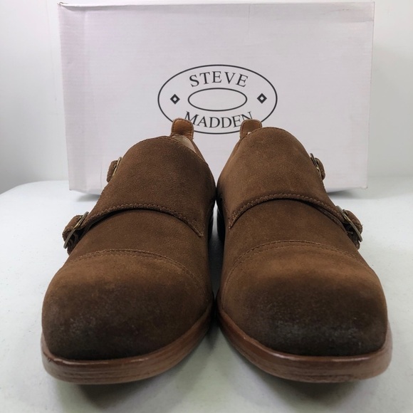 STEVE Madden Tan Suede Monk Strap Leather Shoes main image 8